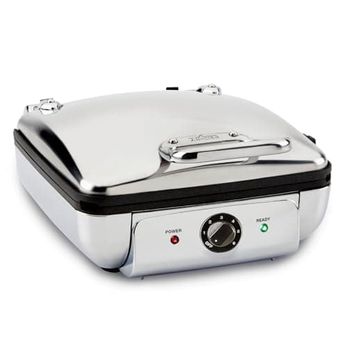 All-Clad Stainless Steel Waffle Maker 4 Section, Thick Belgium Waffle Makers, Upright Storage 1600 Watts, Nonstick, 6 Browning Levels, Dishwasher Safe