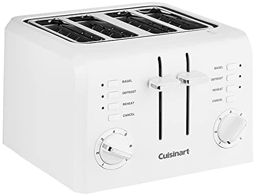 Cuisinart 4-Slice Compact Plastic Toaster, White, CPT-142P1