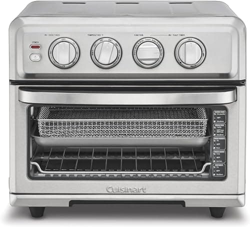 Cuisinart Air Fryer Toaster Oven, 1800W, 8-in-1 with Air Fry, Convection, Broil & Warm, 0.6 Cubic Feet, 60-Minute Timer, TOA-70NAS, Stainless Steel